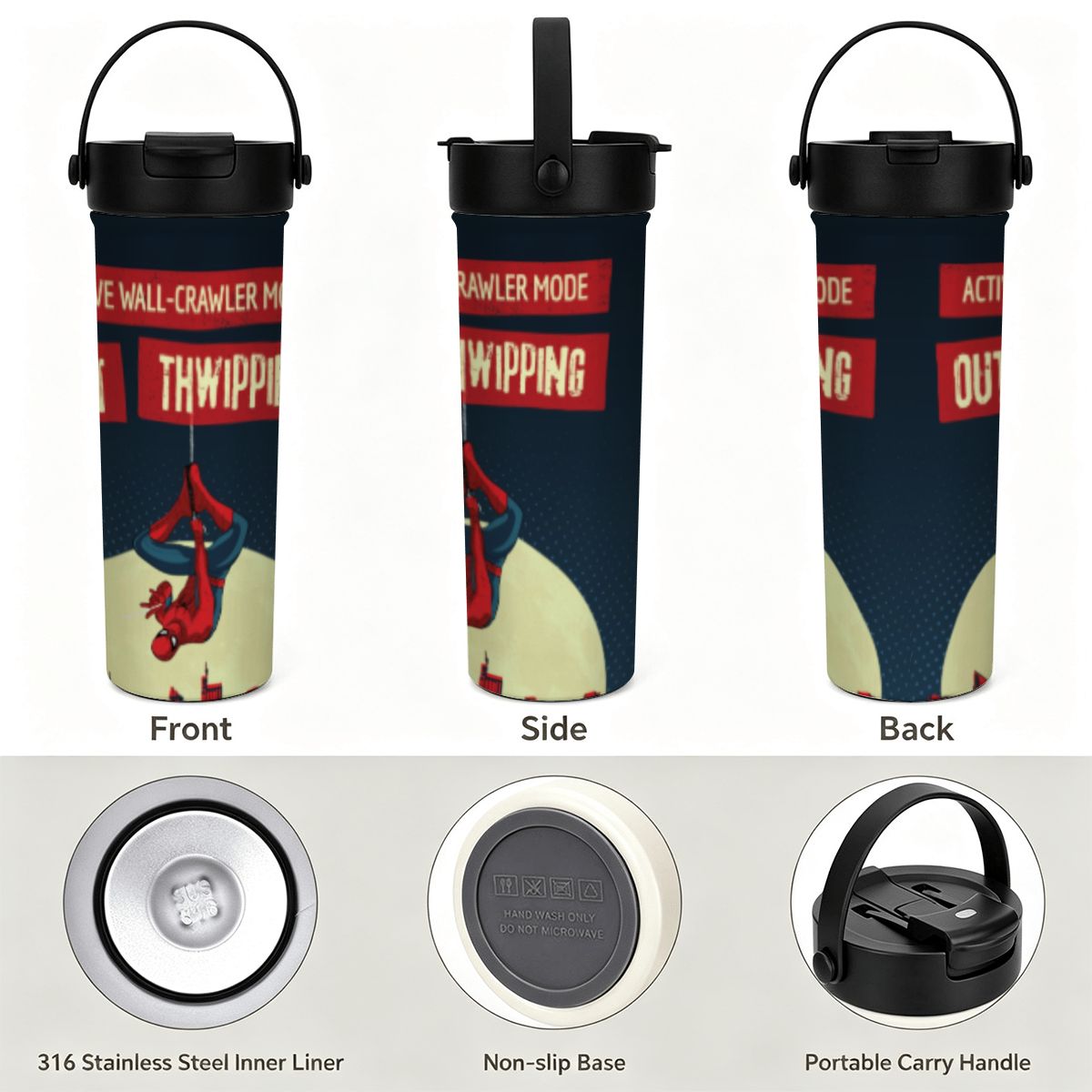 20oz Tea Infuser Tumbler Black Red and White Bold Motivational T Shirt (2)